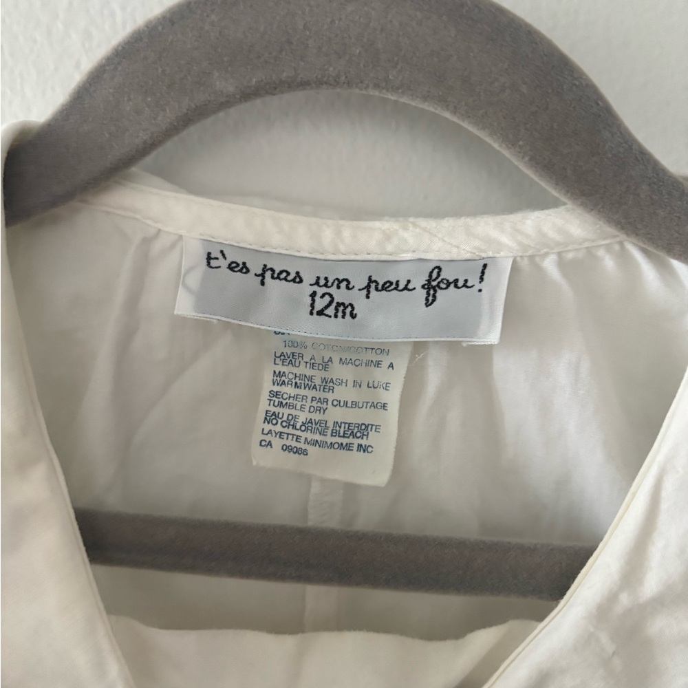 Vintage Baby 12M White Sailor Style Shirt with Navy Accents - Picture 2 of 4